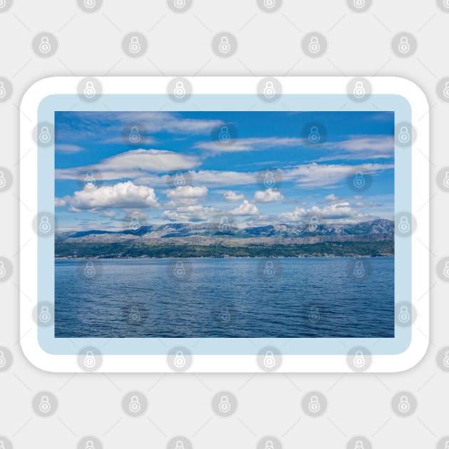 Croatian Mainland Viewed from Brac Island Sticker by jojobob